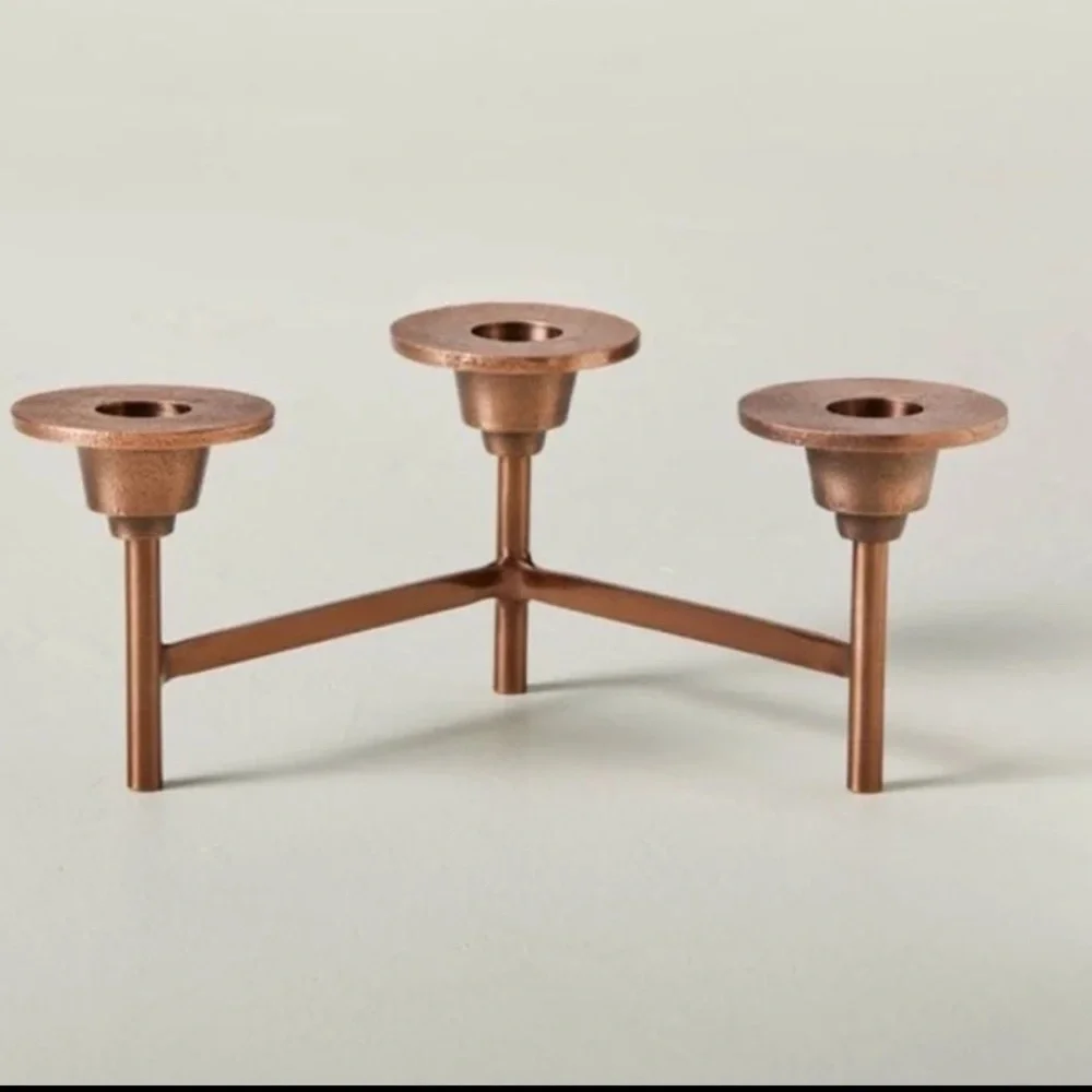 3 Taper Metal Candelabra in Copper Finish-Hearth & Hand with Magnolia
